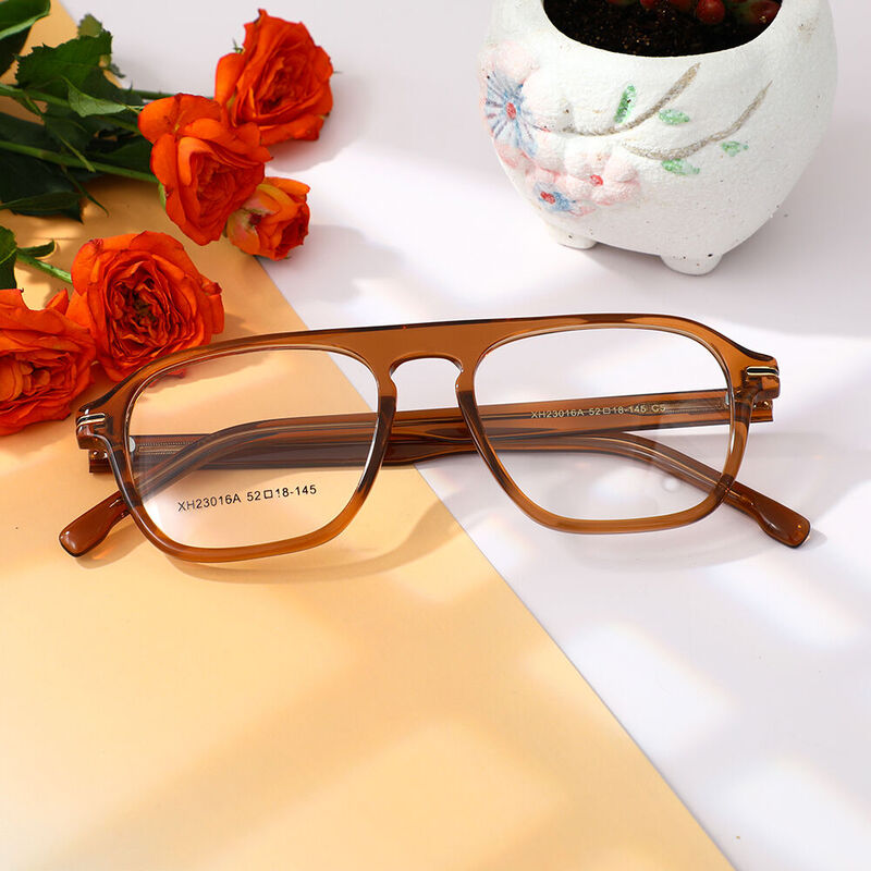 Swinbure Square Brown Glasses
