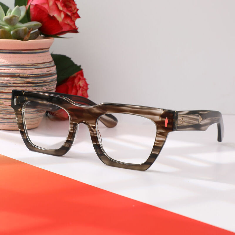 Zimmerm Square Brown Glasses