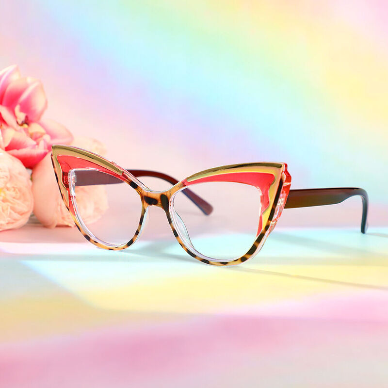 Evely Cat Eye Pink Glasses