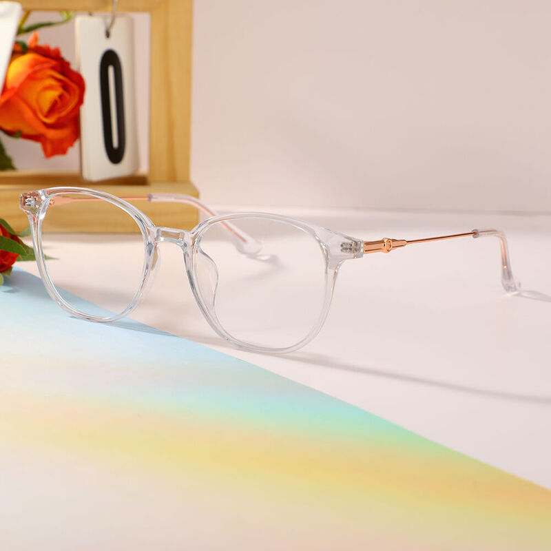 Dorothe Round Clear Glasses