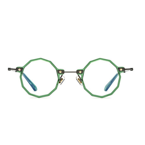 Tobias Geometric Green Glasses