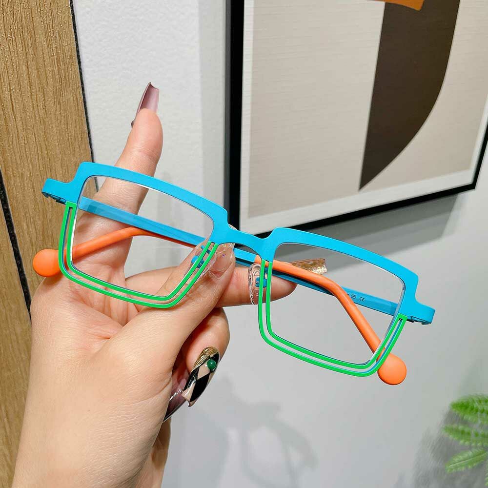 Taylor Rectangle Blue Glasses