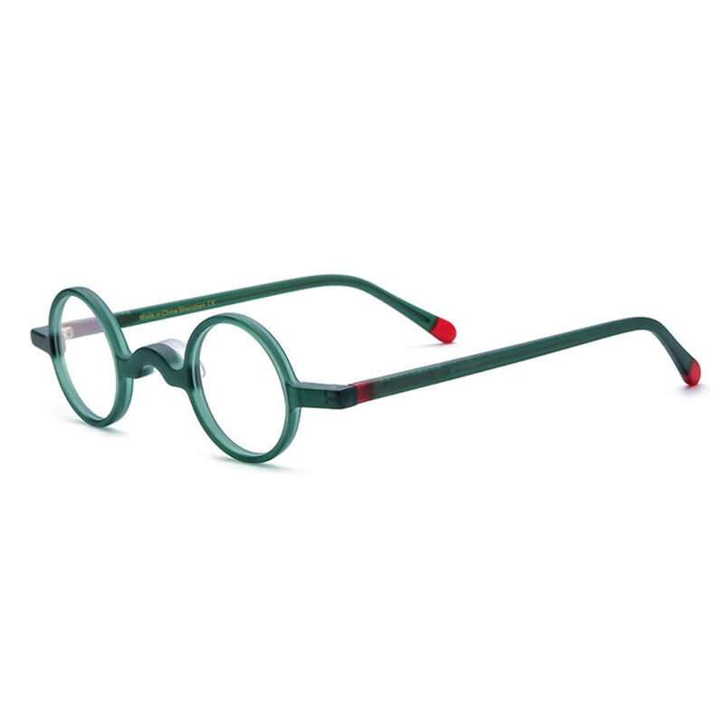Lebar Round Green Glasses