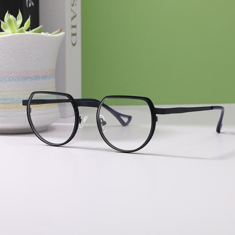 Albec Oval Black Glasses