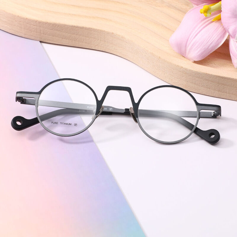 Davieea Round Gray Glasses