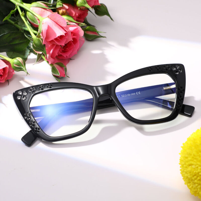 Nellie Cat Eye Black Glasses