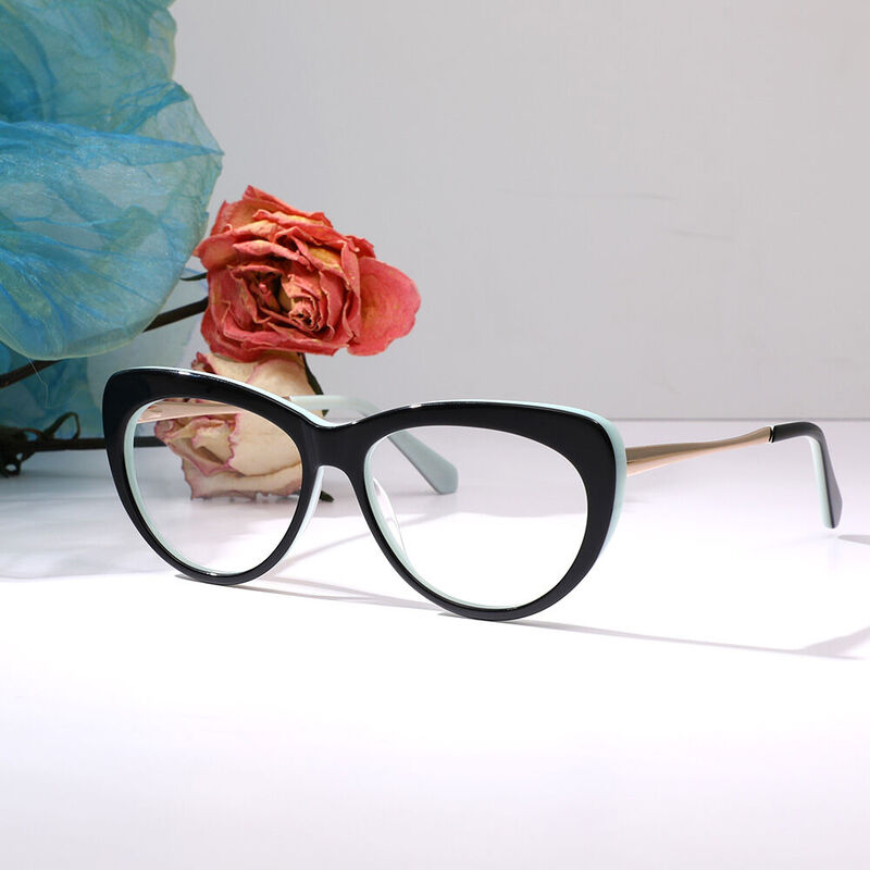 Simplicity Cat Eye Black Blue Glasses