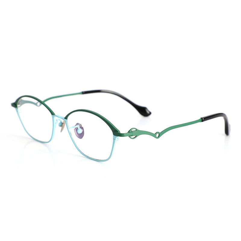Matt  Oval Blue Glasses