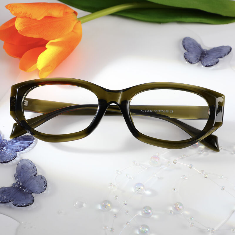 Vita Cat Eye Green Glasses