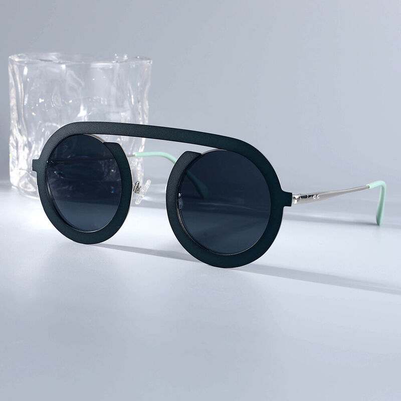 Buffer Aviator Green Sunglasses