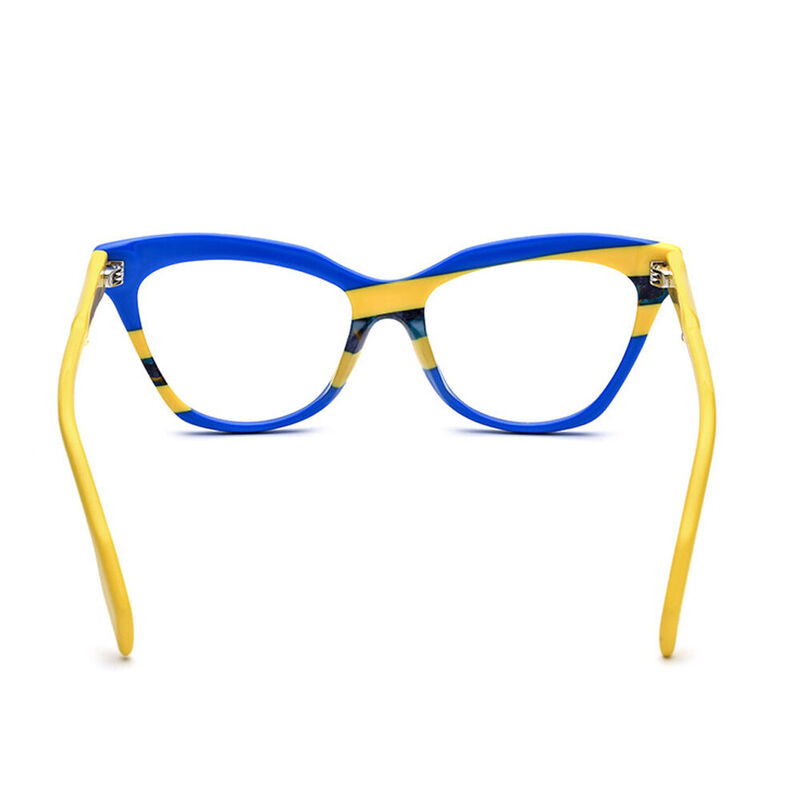 Lekka Cat Eye Blue Yellow Glasses