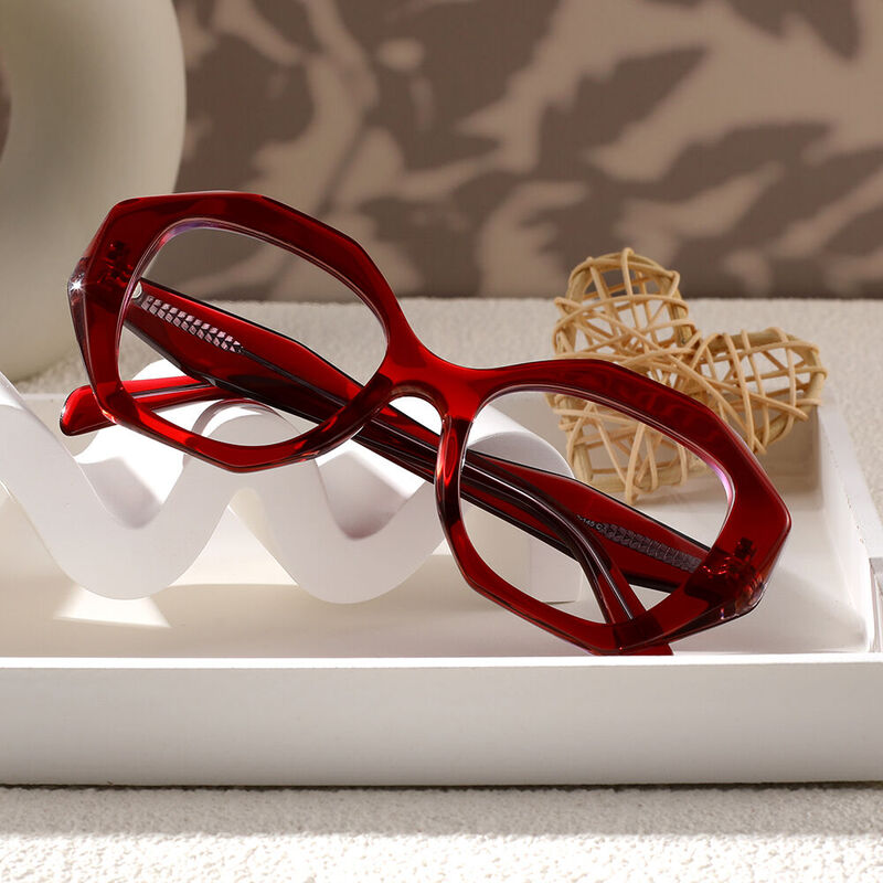 Hixon Cat Eye Red Glasses