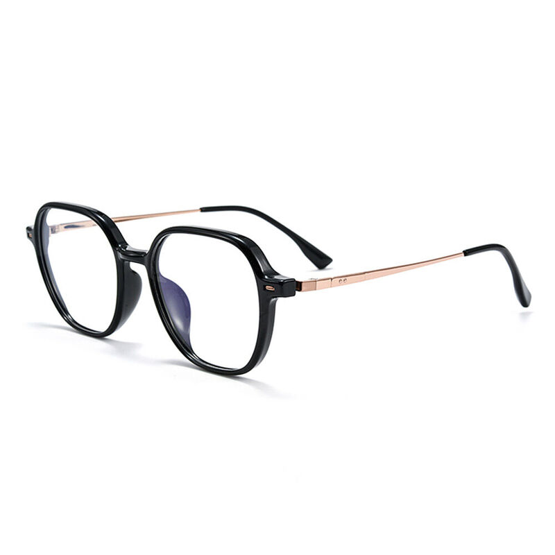 Kenna Geometric Black Gold Glasses