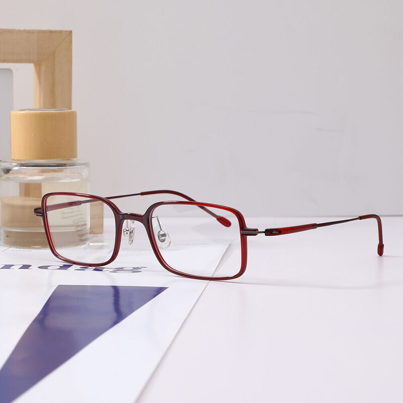 Ottea Rectangle Red Glasses