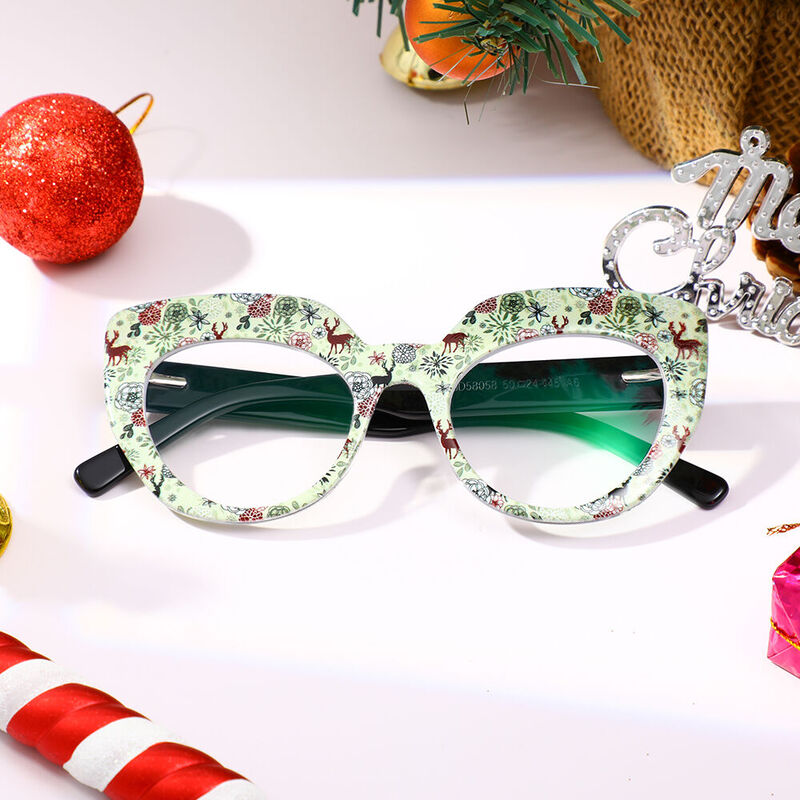 Frasei Cat Eye Light Green Glasses