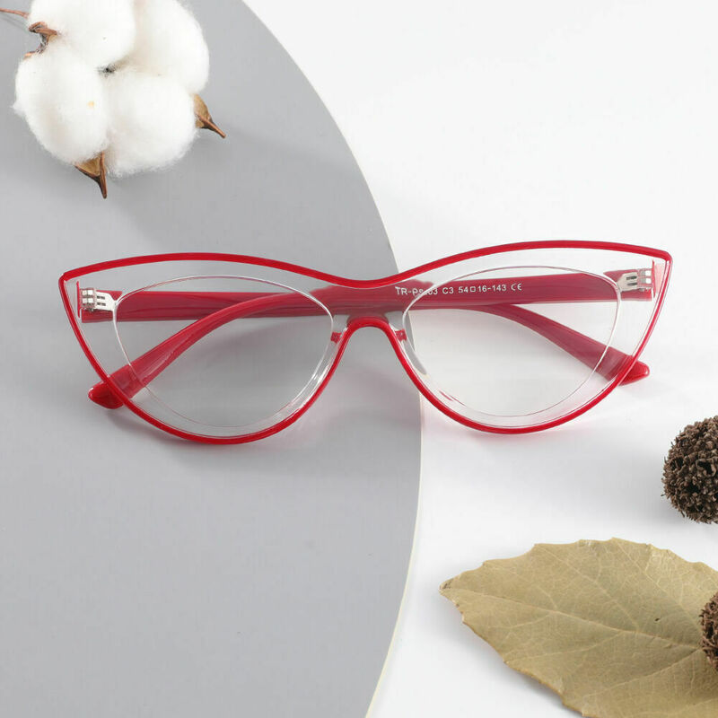 Trista Cat Eye Red Glasses