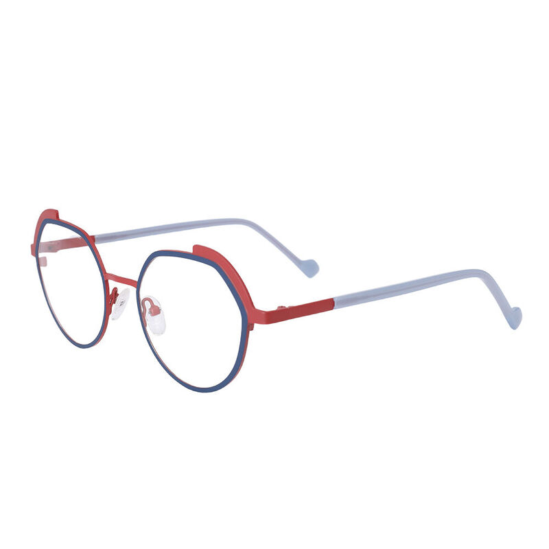 Whimsi Cat Eye Red Blue Glasses