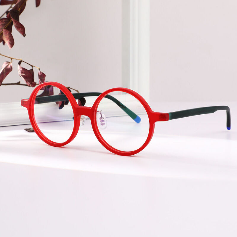 Casiano Round Red Glasses