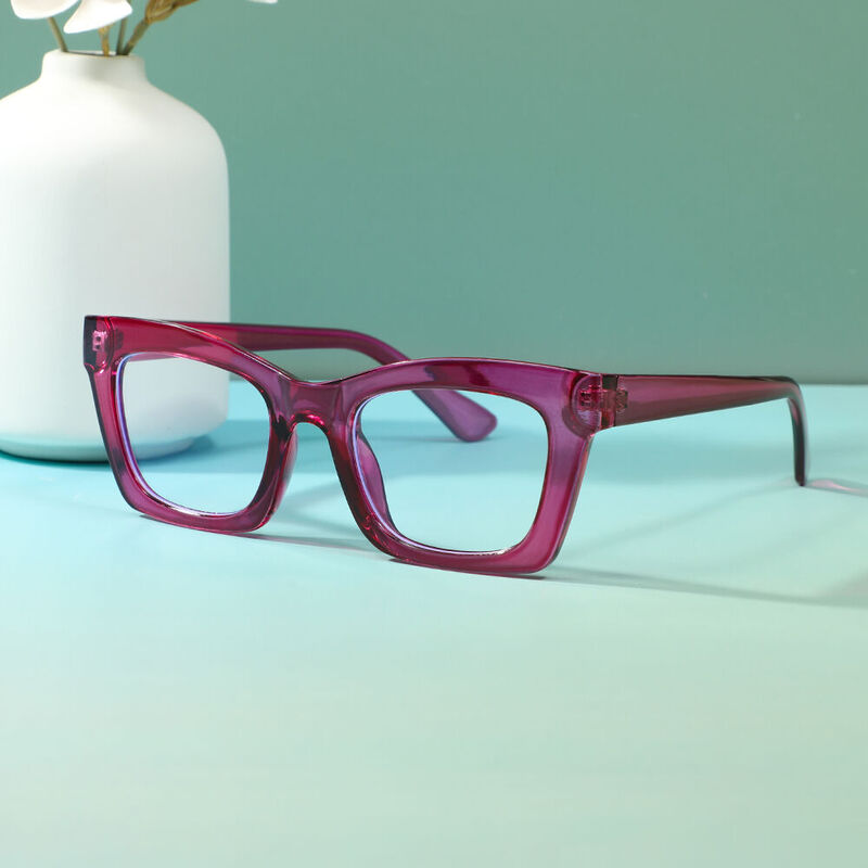 Ida Square Purple Glasses