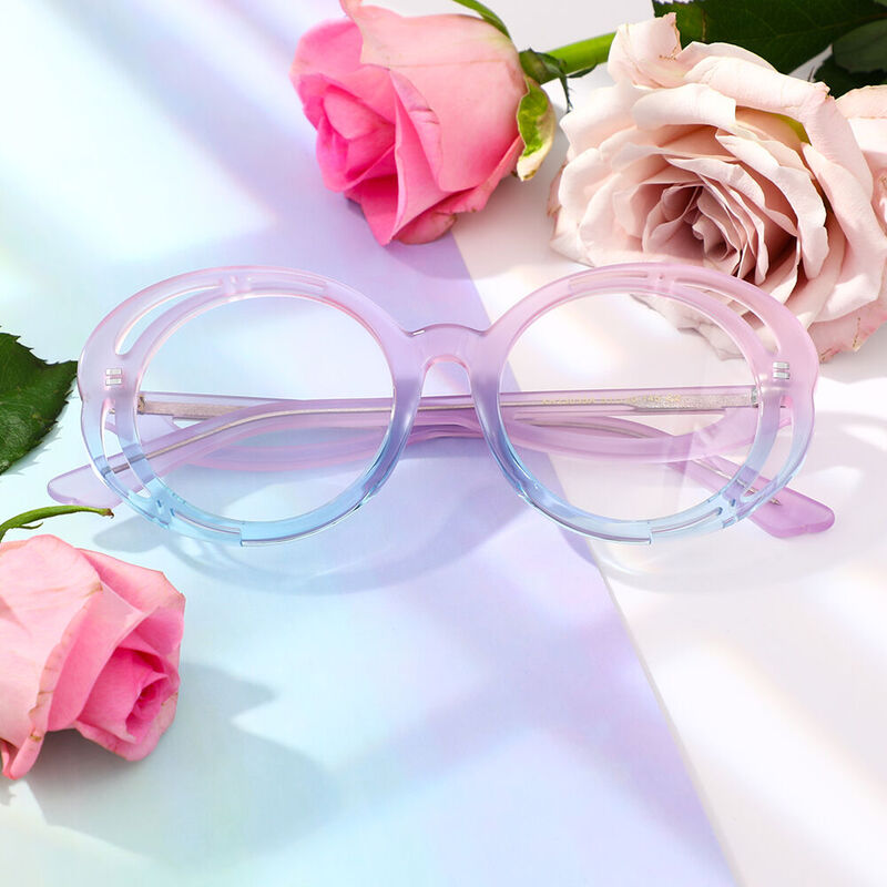 Nahu Round Pink Glasses