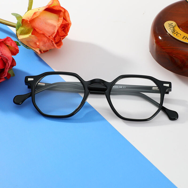 Micah Geometric Black Glasses