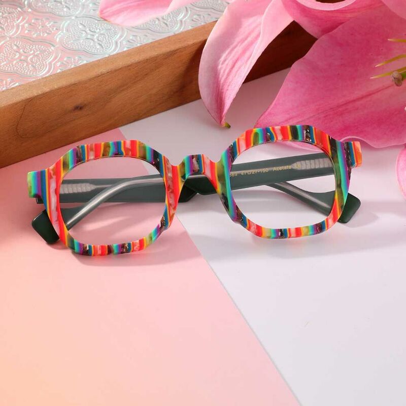Zebulon Quadratische Mehrfarbige Brille