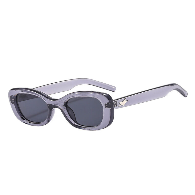 Thelma Oval Gray Sunglasses