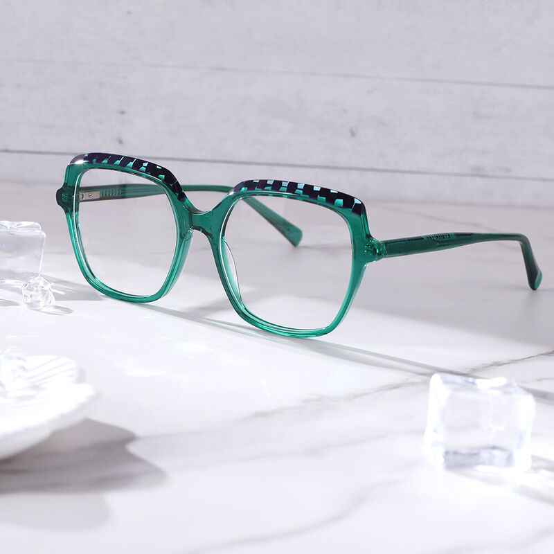 Tyler Square Green Glasses