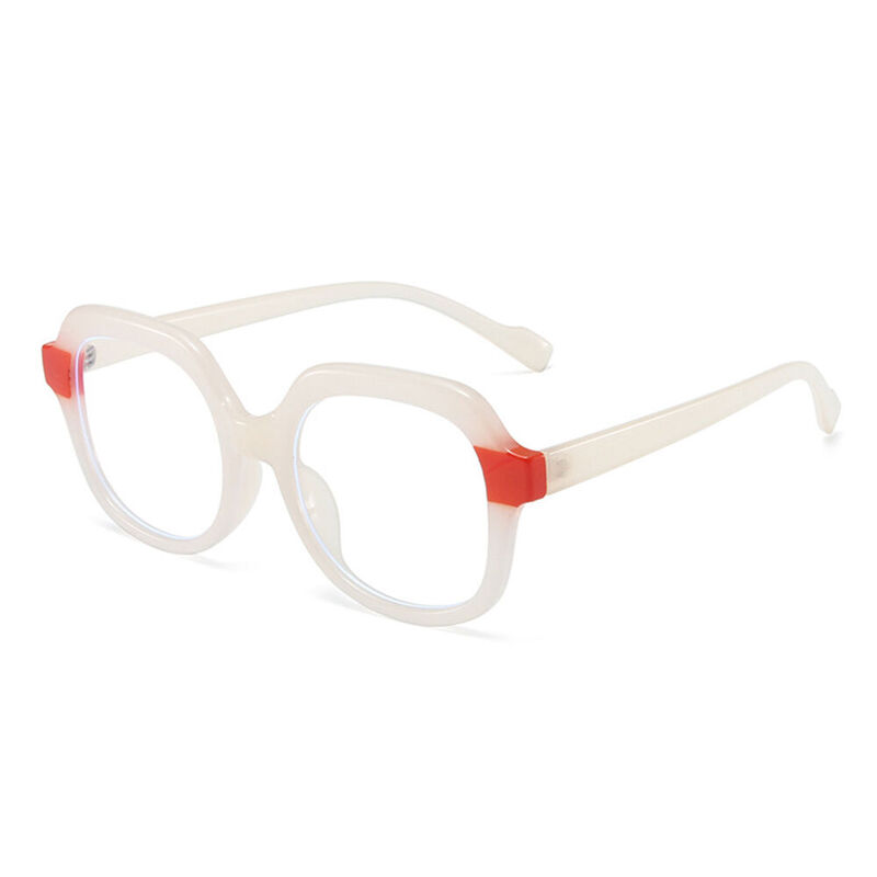 Gemma Geometric White Glasses