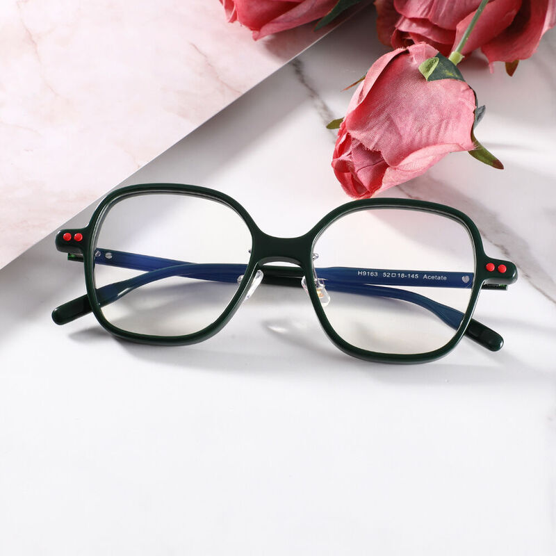 Charlyn Square Green Glasses