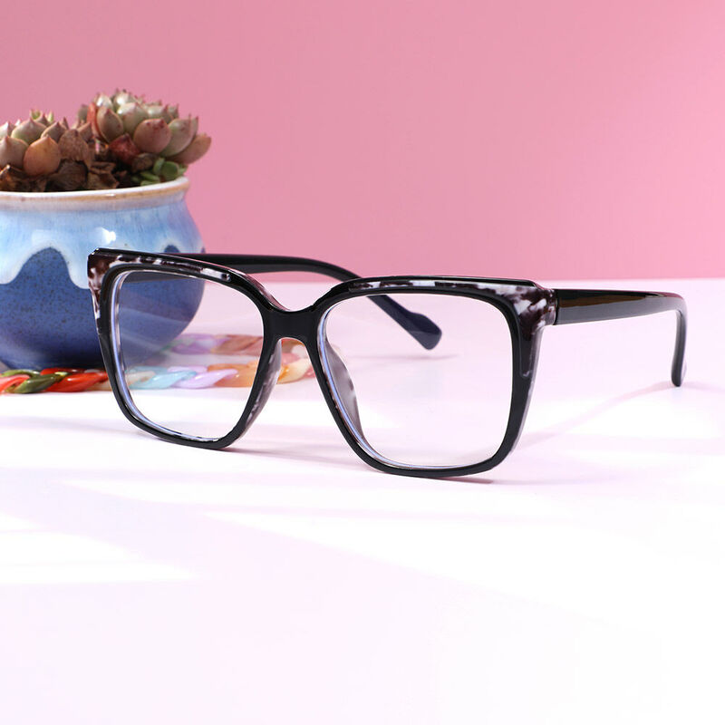 Elsa Square Black Glasses