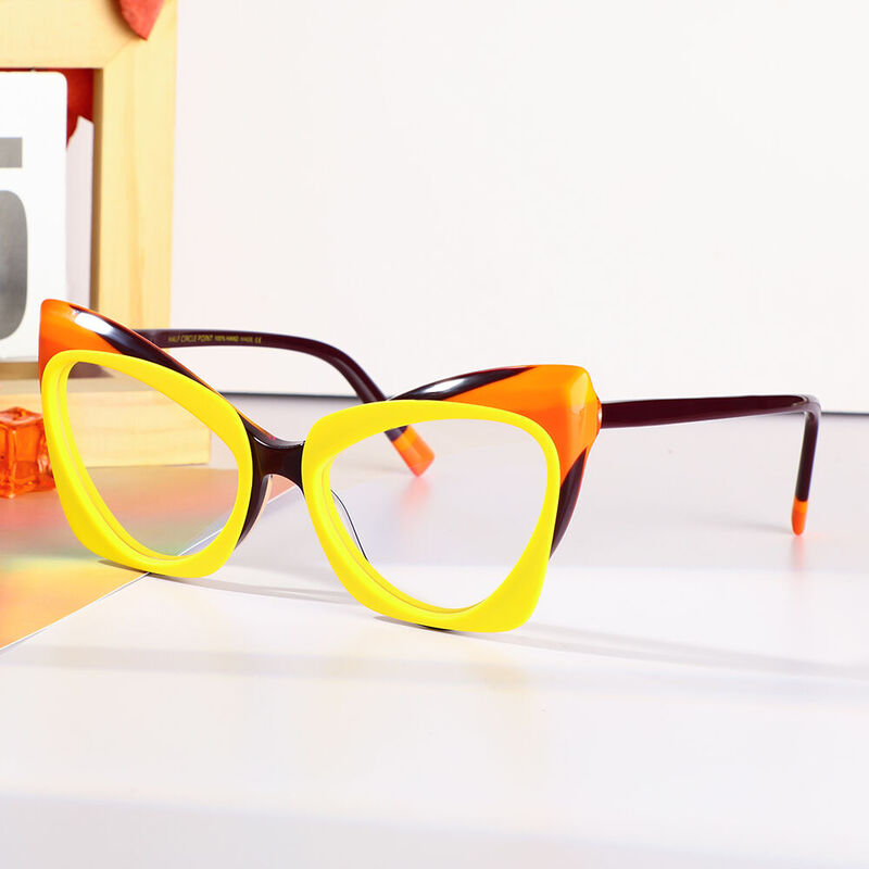 Jessic Cat Eye Yellow Glasses