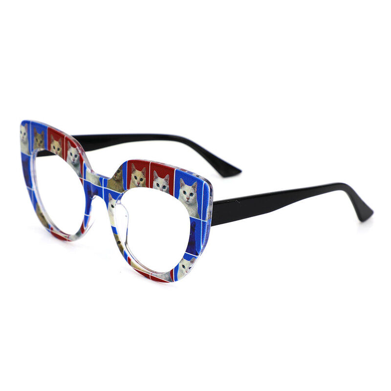Clyde Cat Eye Blue Glasses