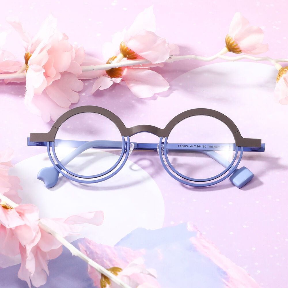 Charle Runde Graue Brille