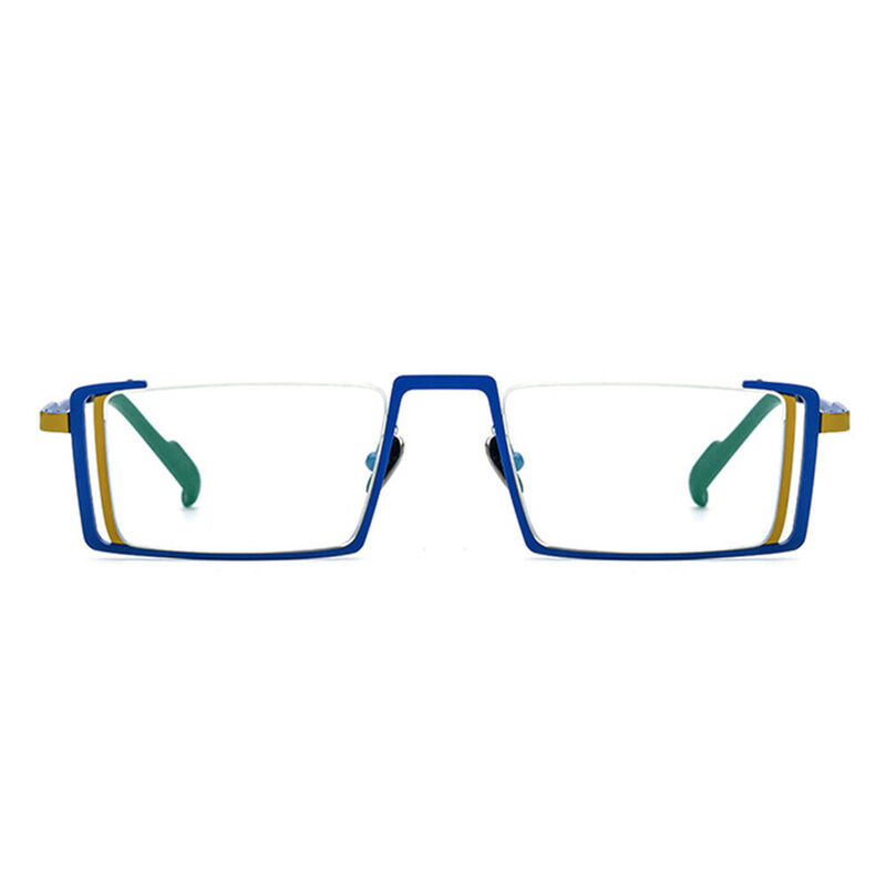 Abner Rectangle Blue Glasses