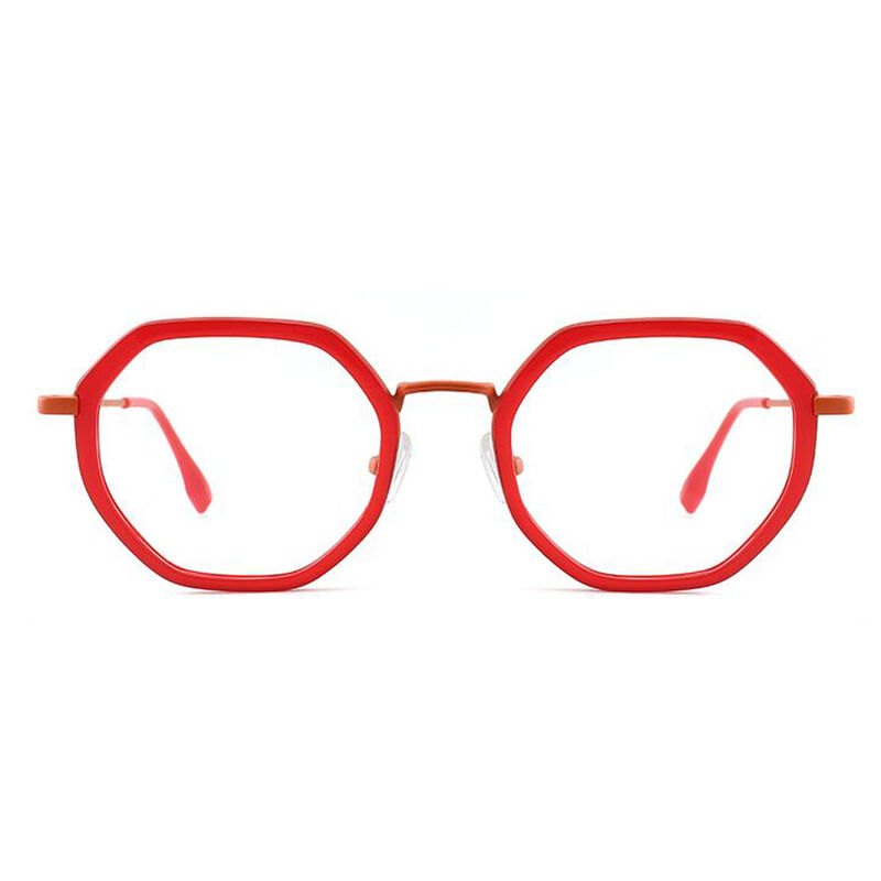 Dawn Geometric Red Glasses