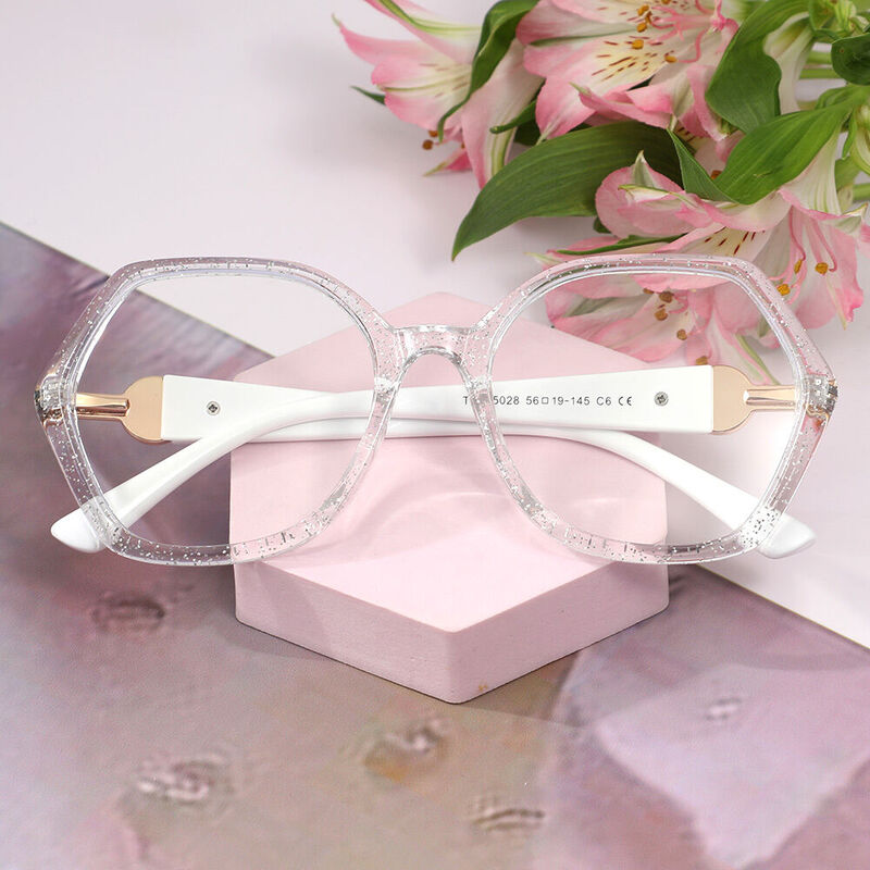 Claro Geometric Clear Glasses