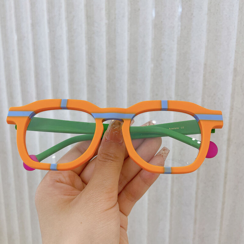 Jasen Square Orange Glasses