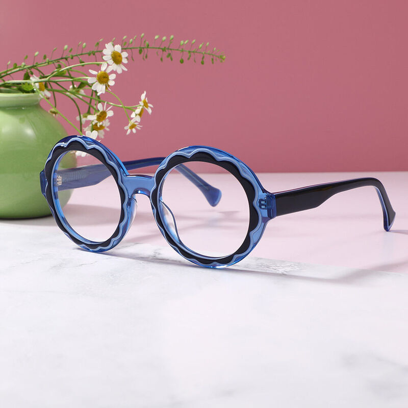 Berrie Round Blue Glasses