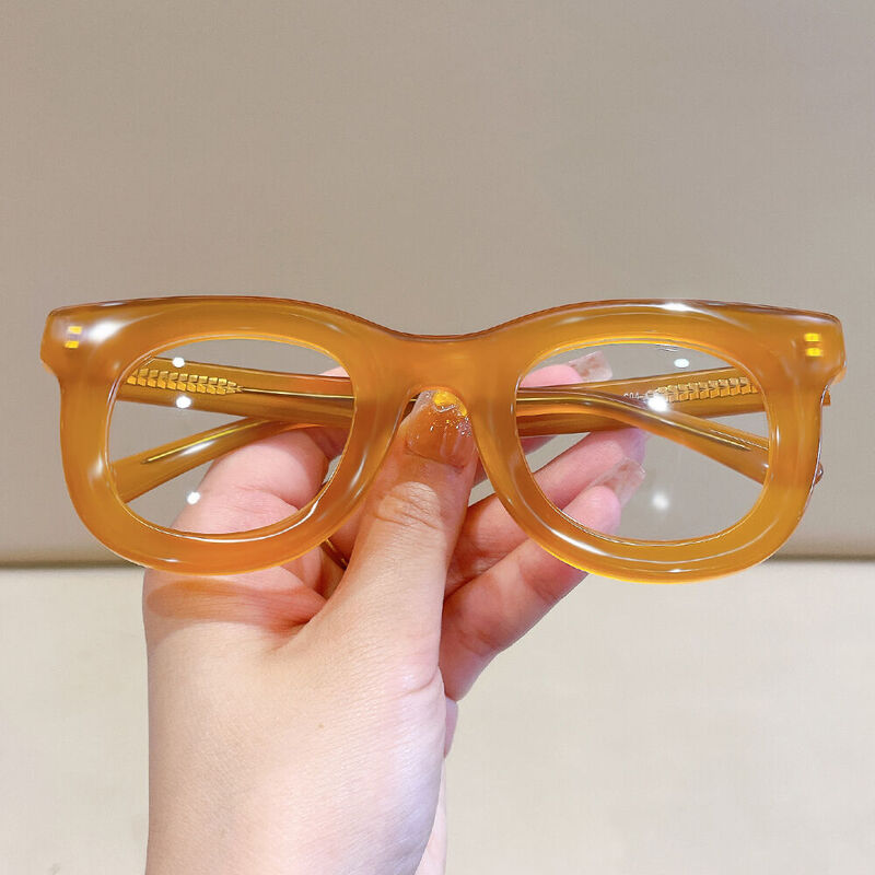 Bors Square Orange Glasses