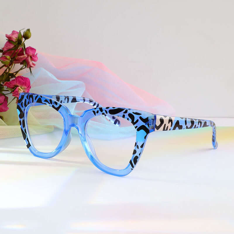 Lamb Cat Eye Blue Glasses