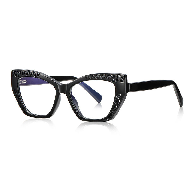 Saxton Cat Eye Black Glasses