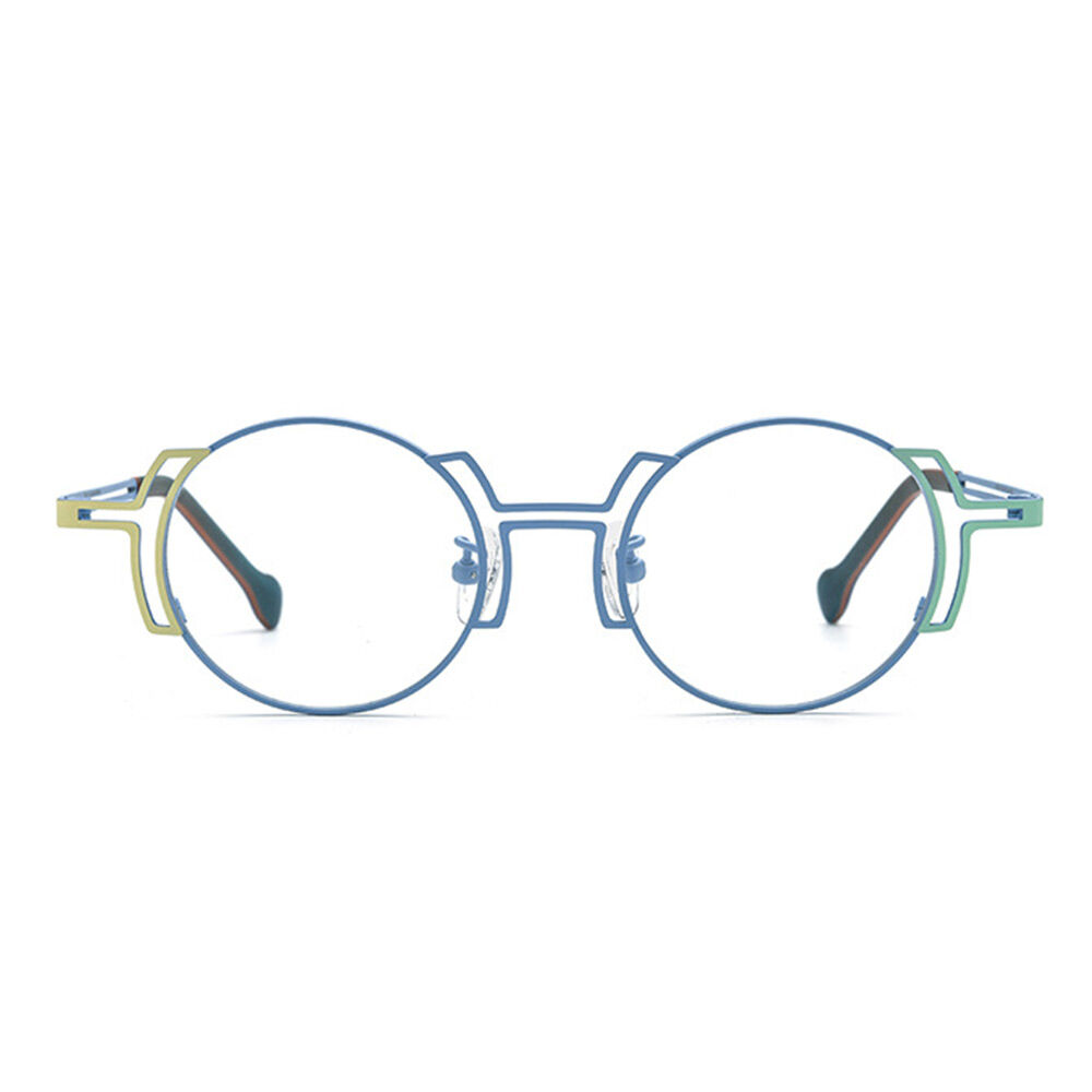 Kathleen Round Blue Glasses