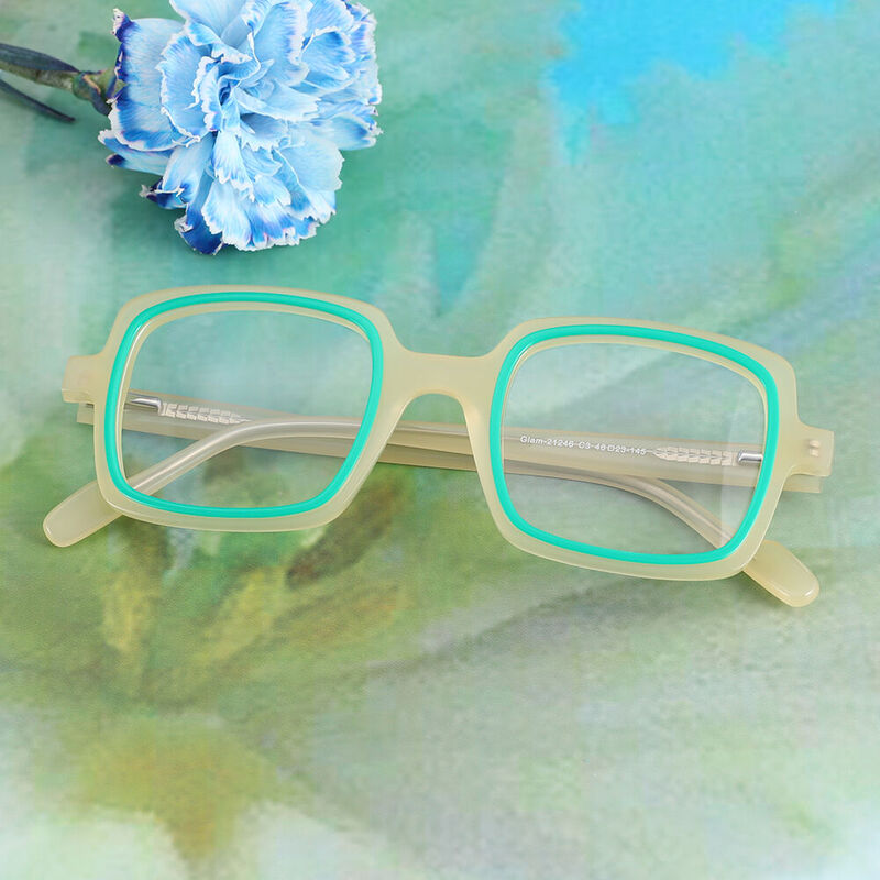 Malory Square Green Glasses