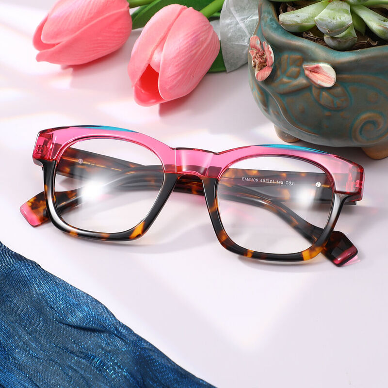 Ivasa Square Pink Glasses