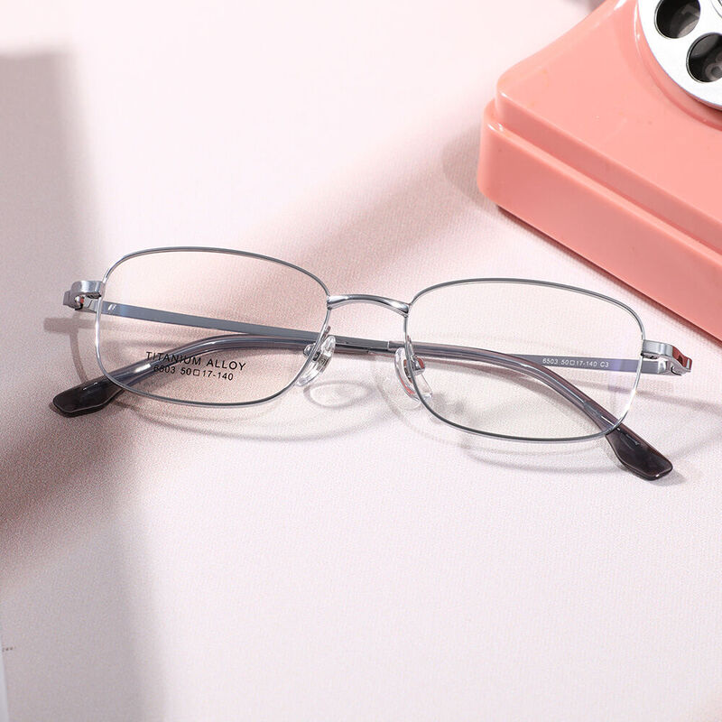 Bevis Rechteckige Silberne Brille