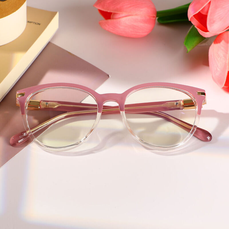 Barrie Round Pink Glasses