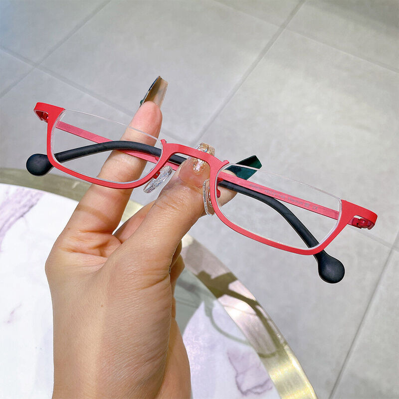 Horatio Rectangle Red Glasses