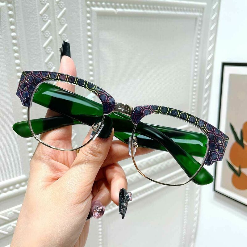 Samson Browline Green Glasses