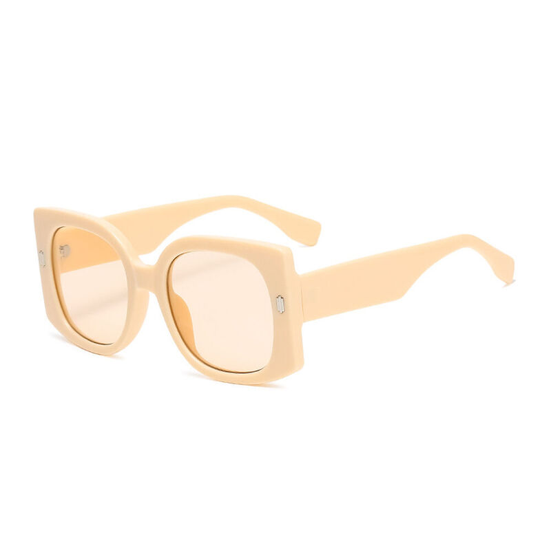 Selene Square Beige Sunglasses
